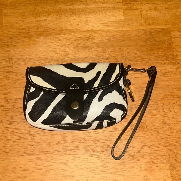 Zebra print Dooney & Bourke coin wallet - Picture 1 of 5